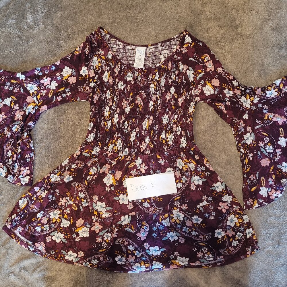 (DRESS E) - Long Sleeve Mini-Dress